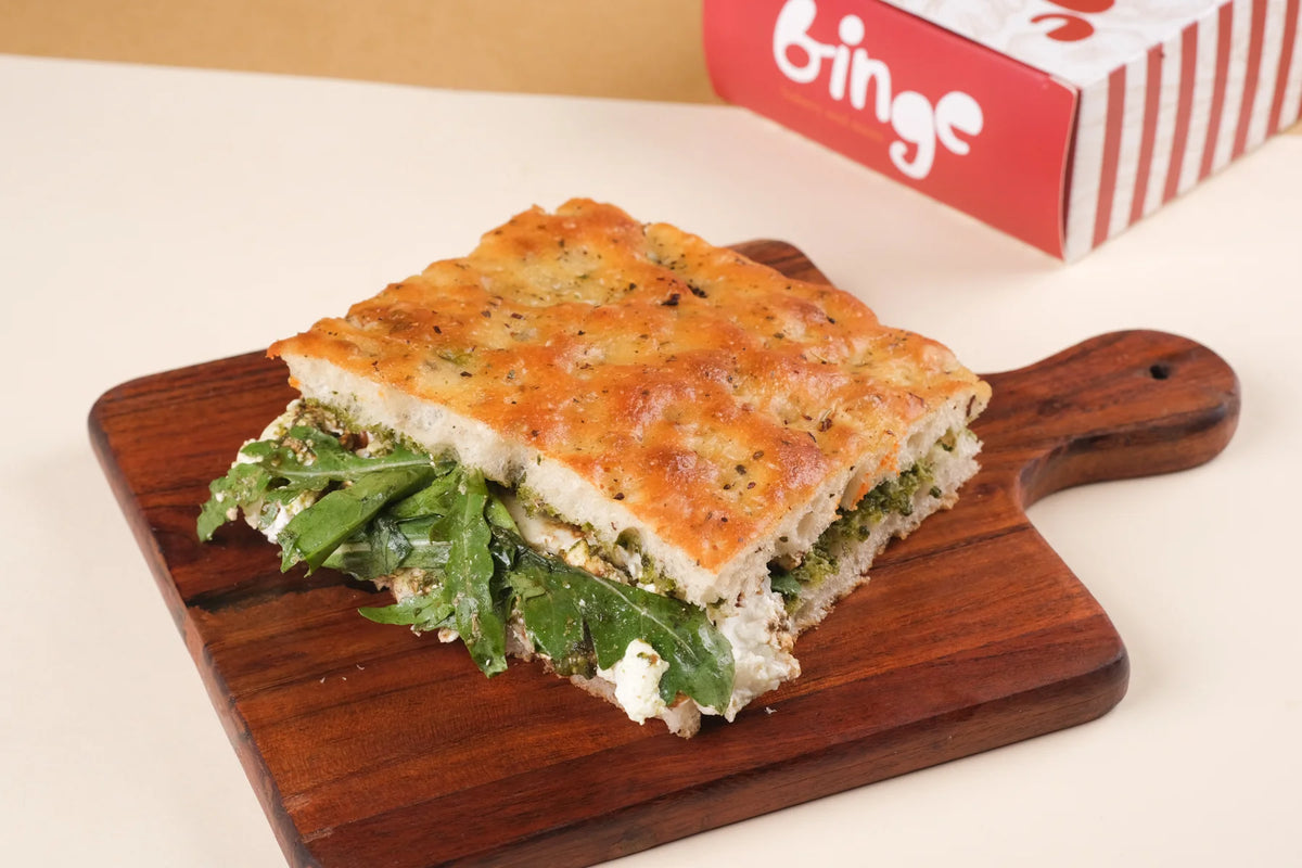 Burrata Pesto Flat Foccacia