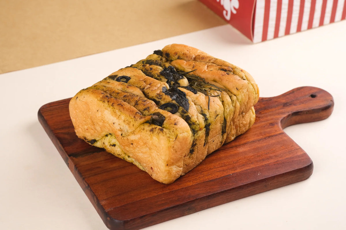 Pesto Basil Olive Focaccia