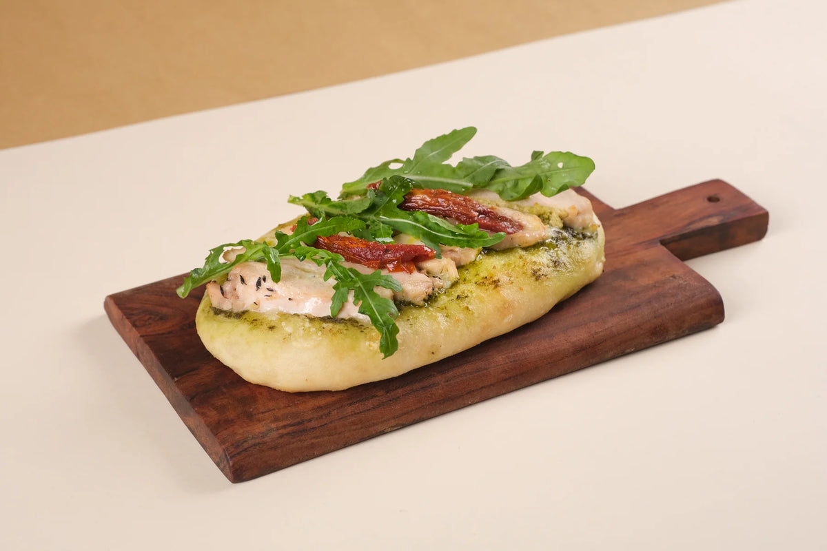 Woodfired Basil Pesto Roasted Chicken Pizza